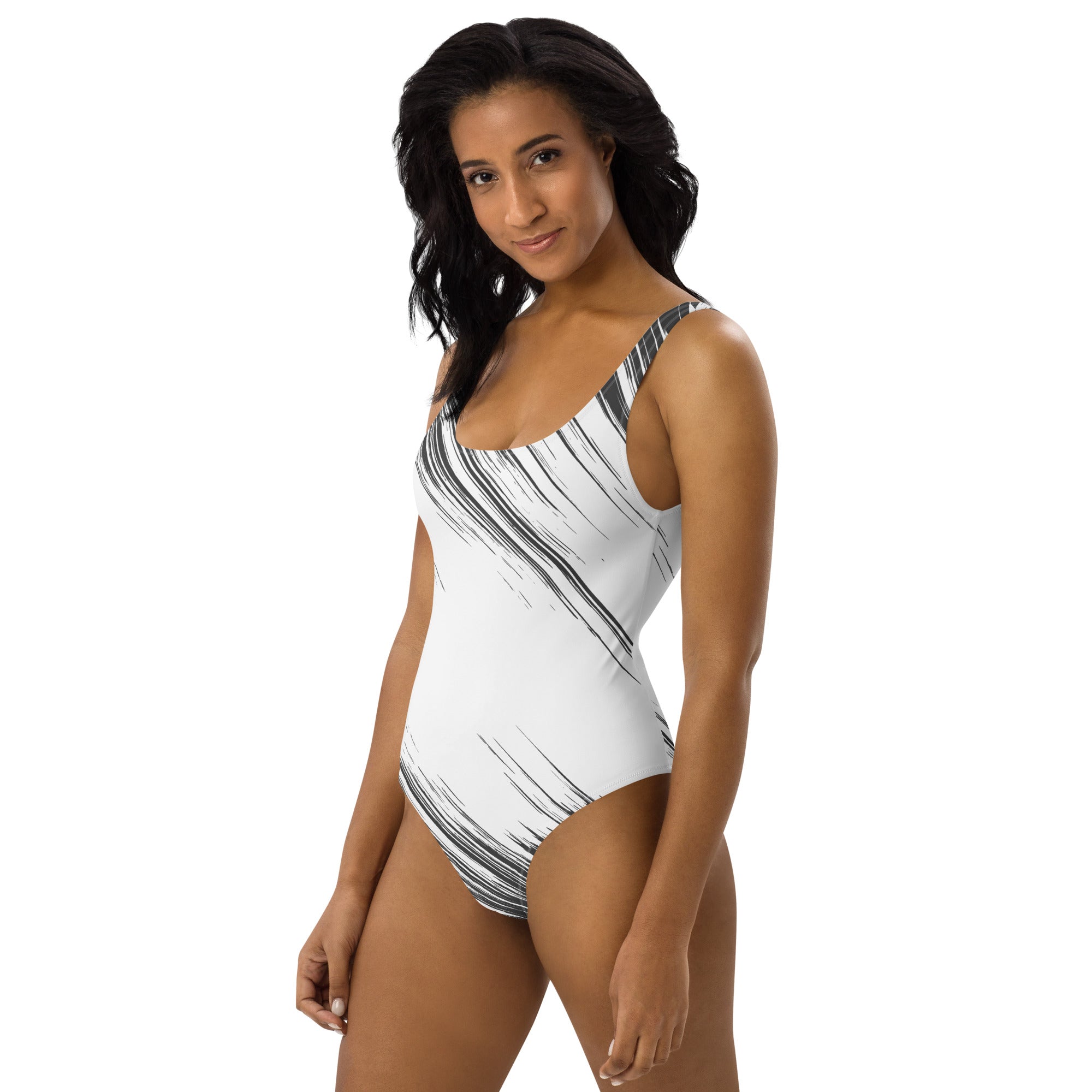 Abstract Design One-Piece Swimsuit - Stylish, Comfortable, and Durable Swimwear for All