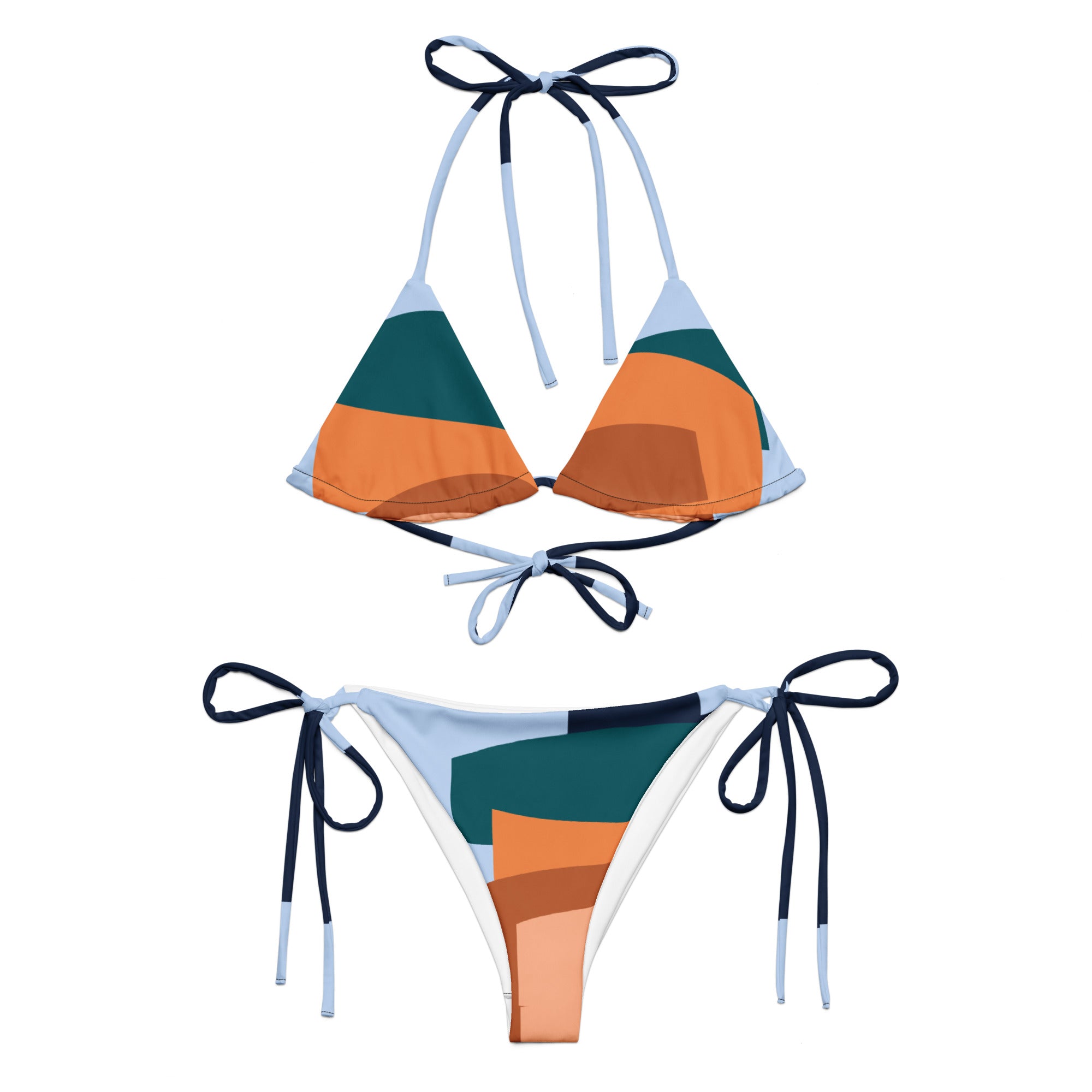 Abstract Pattern Recycled string bikini: UPF 50+ Protection