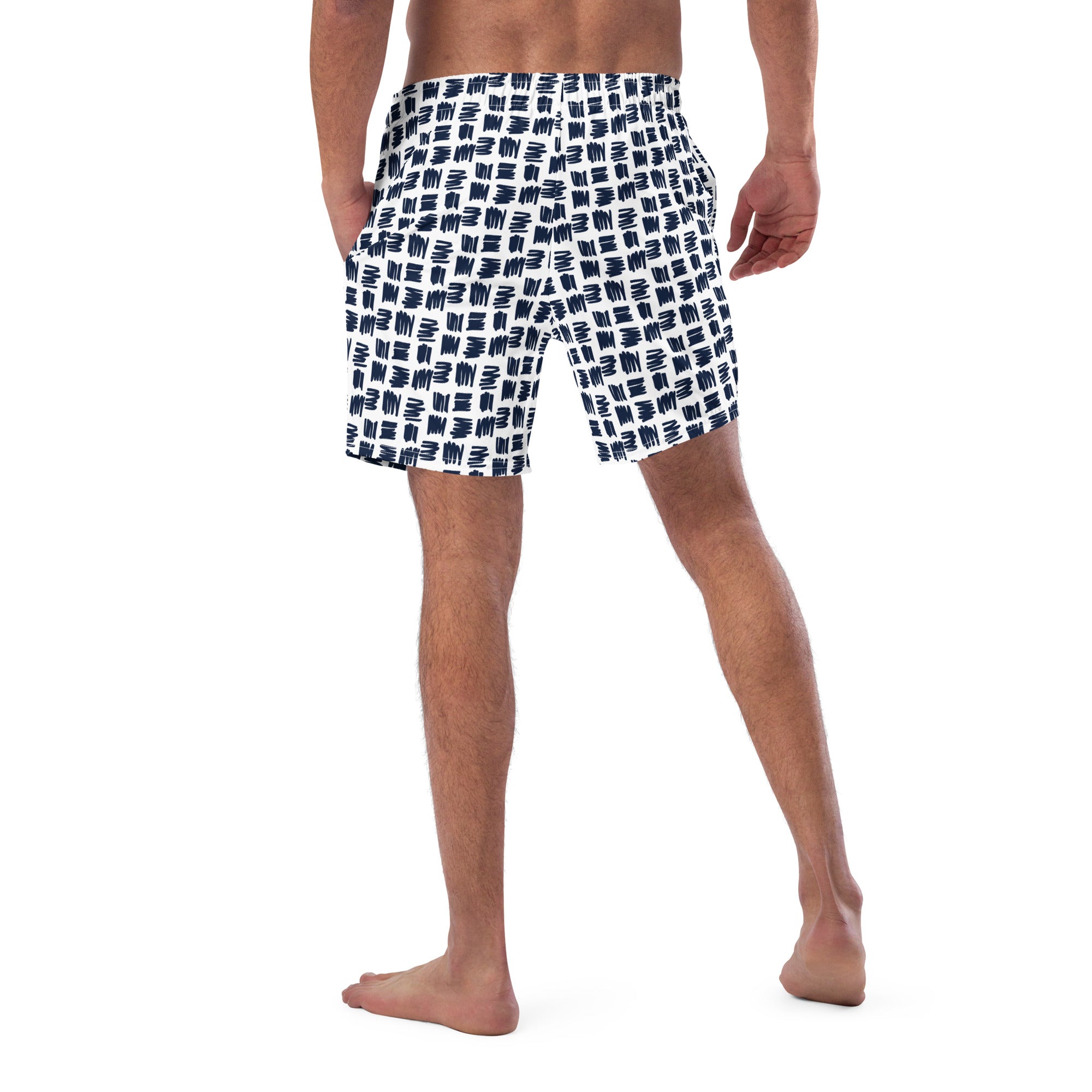 Abstract Squares Pattern Men’s Recycled Swim Trunks