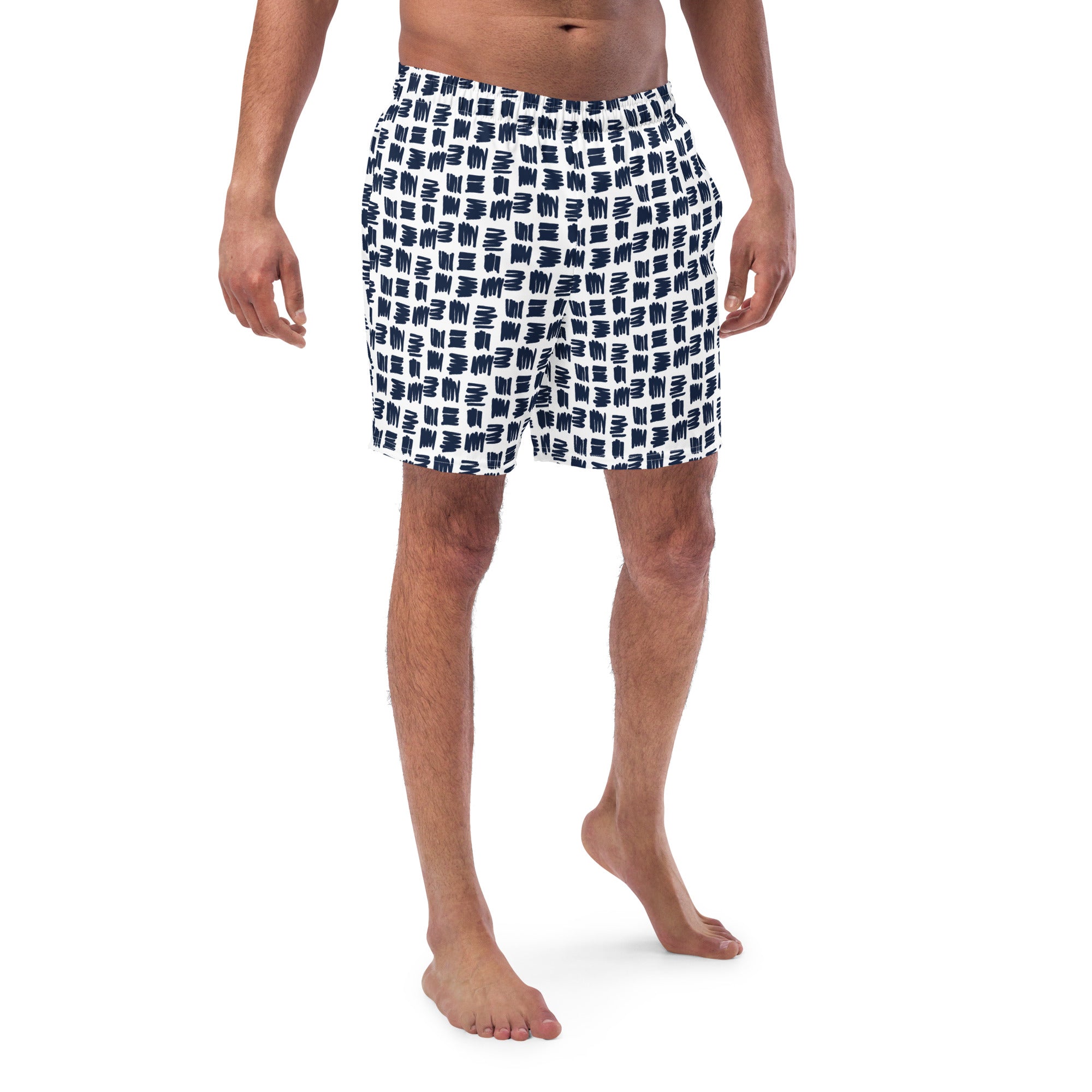 Abstract Squares Pattern Men’s Recycled Swim Trunks