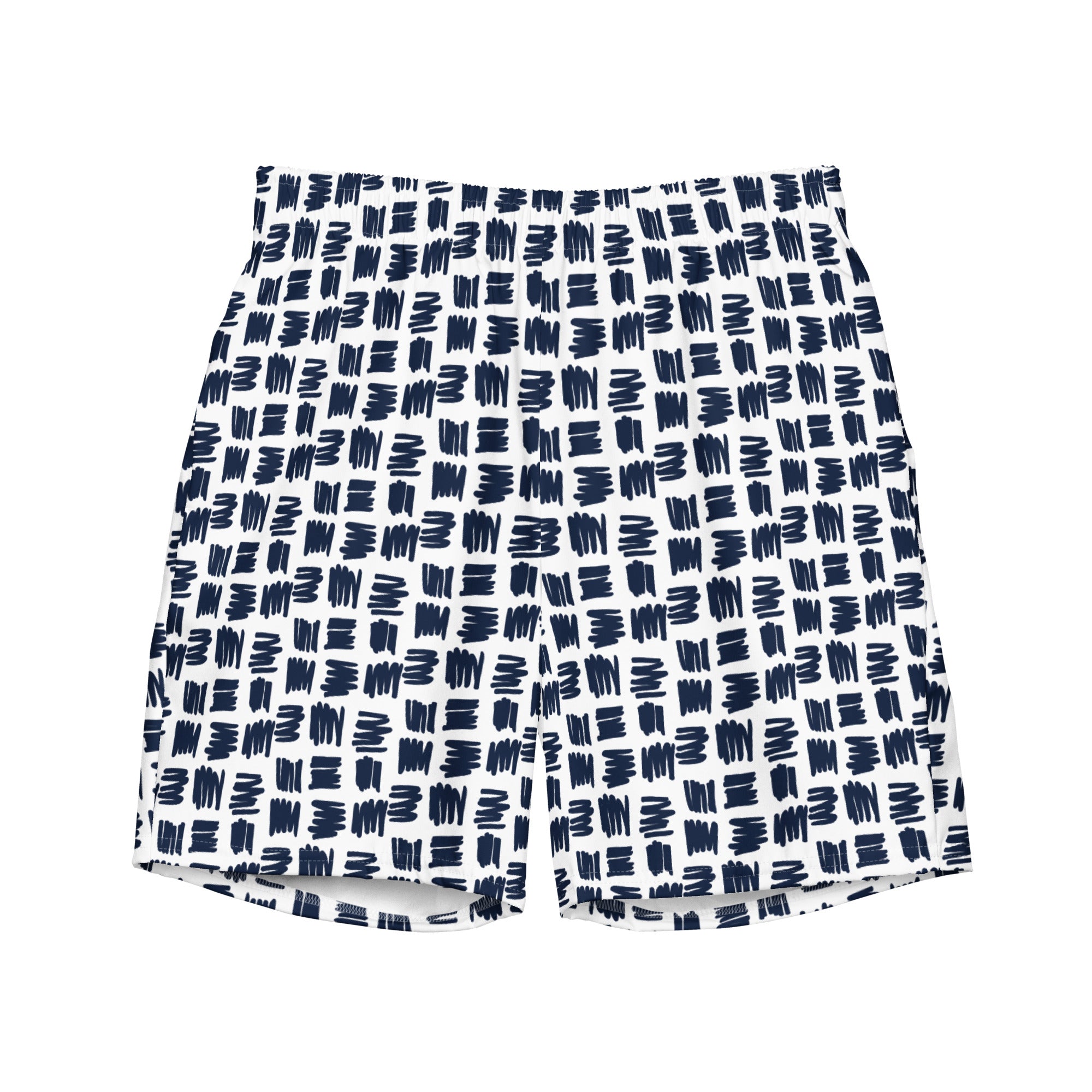 Abstract Squares Pattern Men’s Recycled Swim Trunks