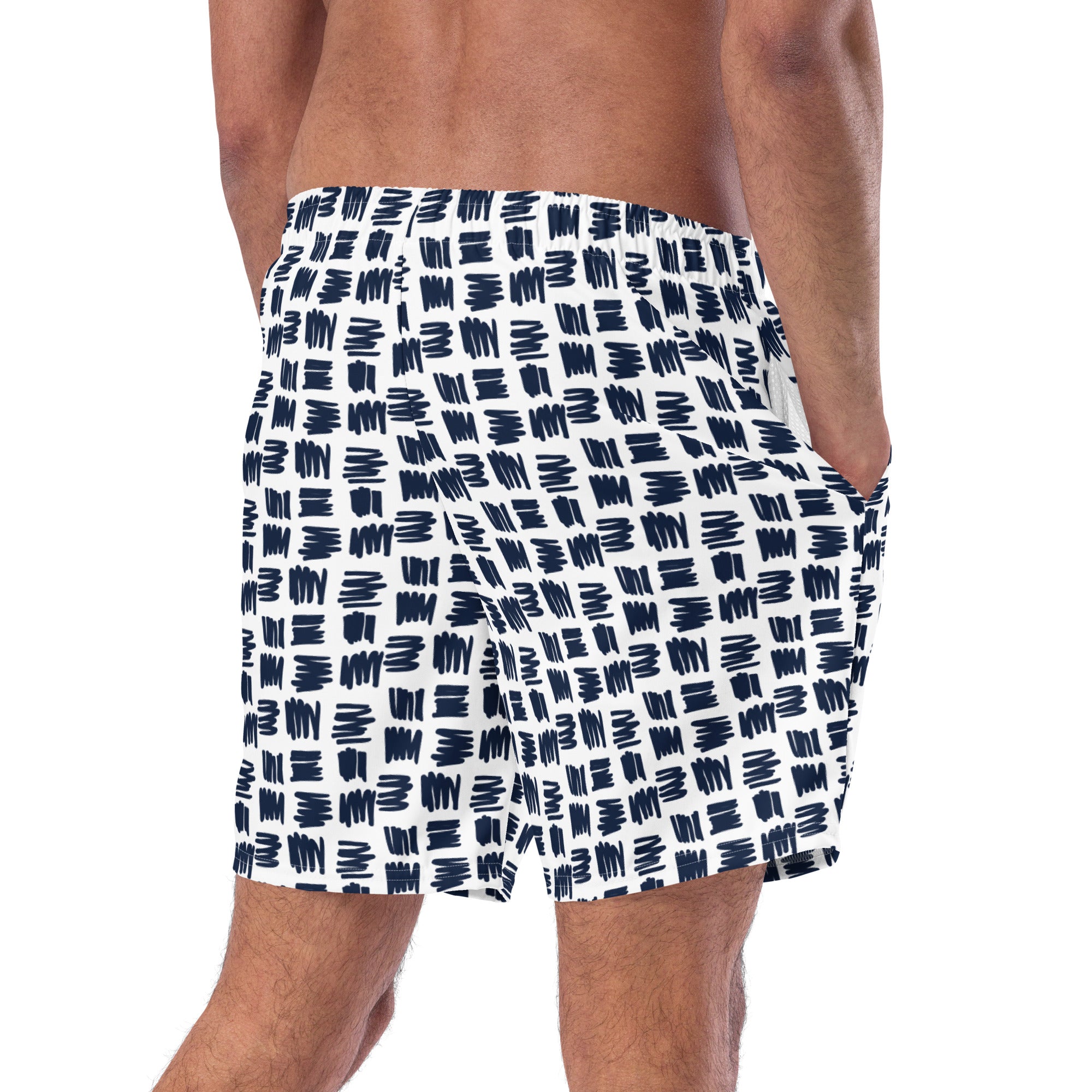 Abstract Squares Pattern Men’s Recycled Swim Trunks