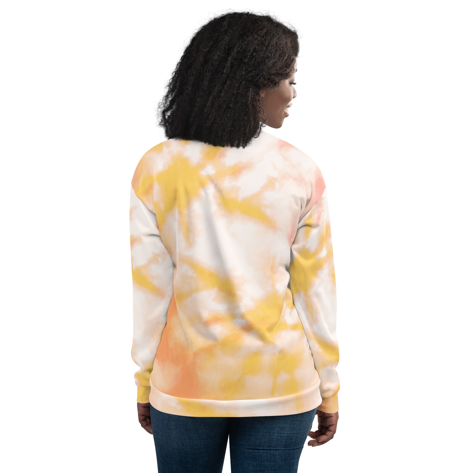 Unisex Bomber Jacket -Orange Tie-Dye Pattern Vibrant, Comfortable, and Durable Fashion Statement for All