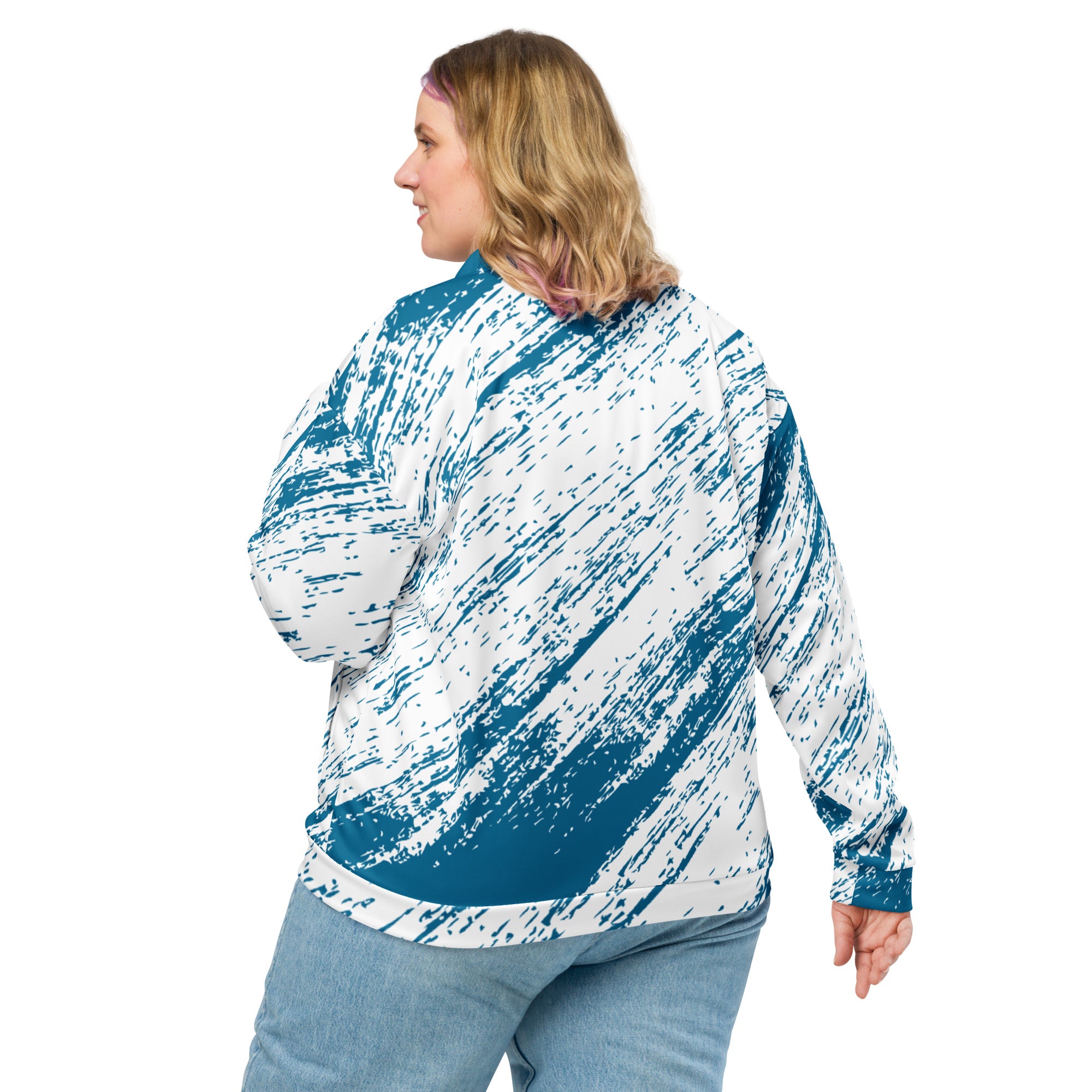 Unisex Bomber Jacket Abstract Design - Artistic, Comfortable, And Durable Fashion Statement