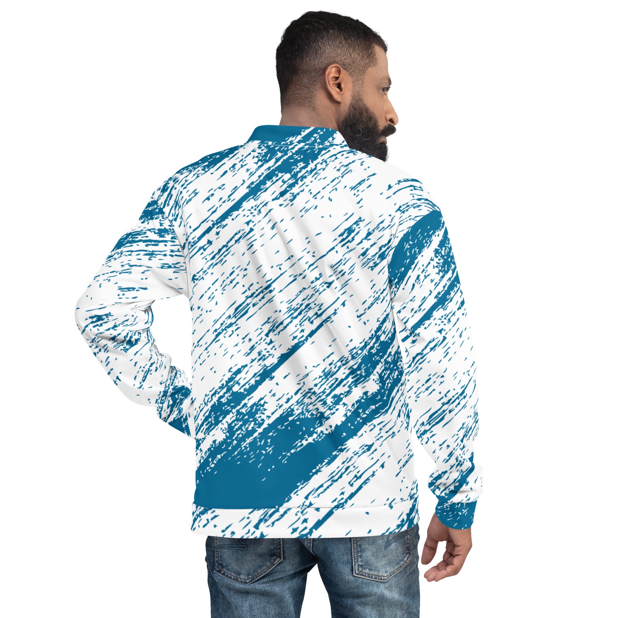 Unisex Bomber Jacket Abstract Design - Artistic, Comfortable, And Durable Fashion Statement