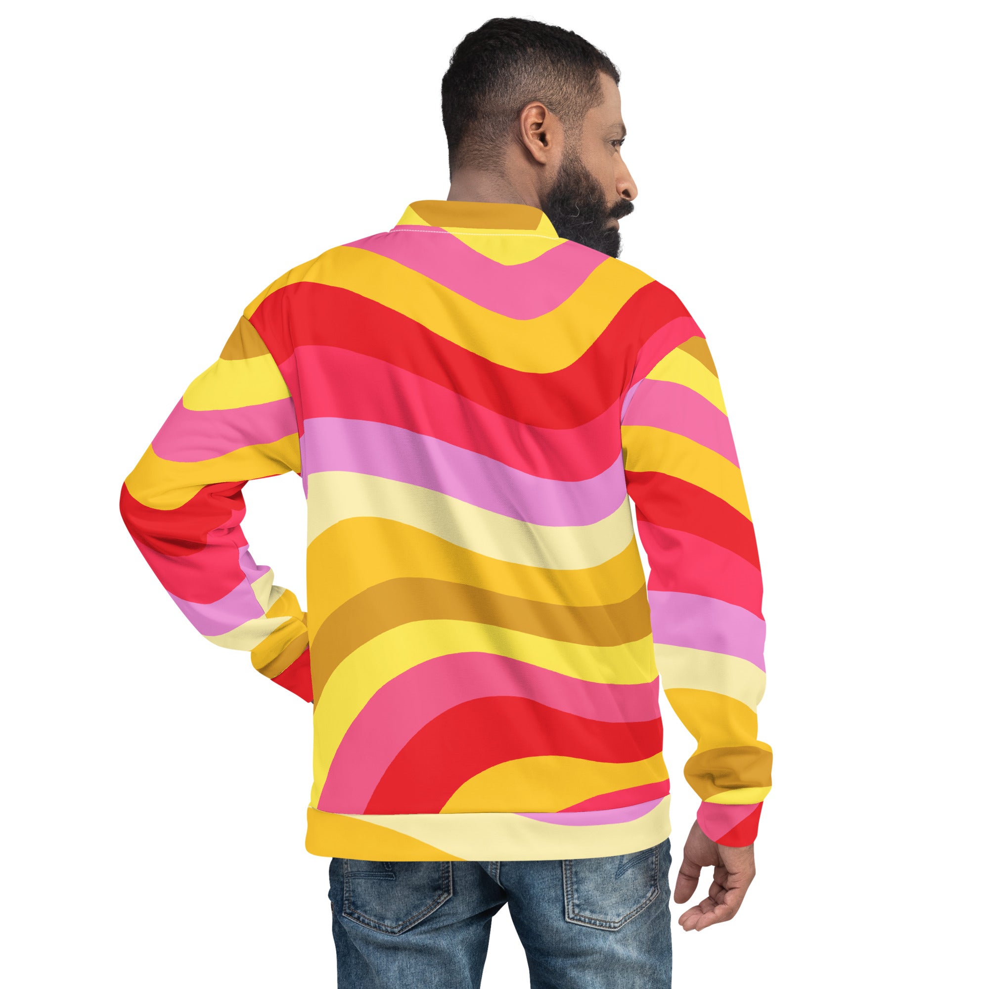 Colorful Unisex Bomber Jacket Hand-Sewn, And Oeko- Tex 100 Certified