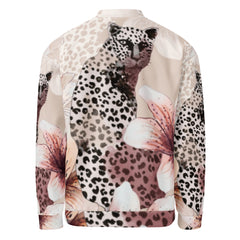 Leopard Lily Unisex Bomber Jacket – Handcrafted Statement Wear