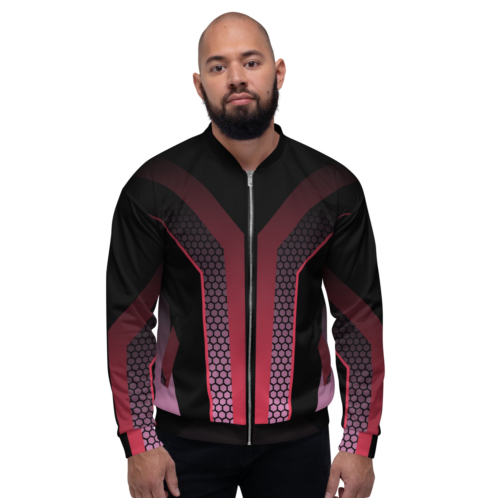 Geometric Design Unisex Bomber Jacket - Stylish, Comfortable, and Durable Fashion Statement for All