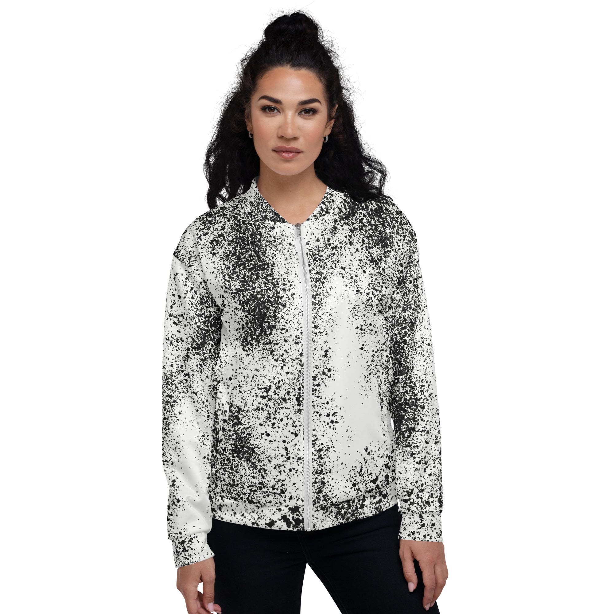 Spray Design Pattern Unisex Bomber Jacket - Stylish, Comfortable, and Durable Fashion Statement for All