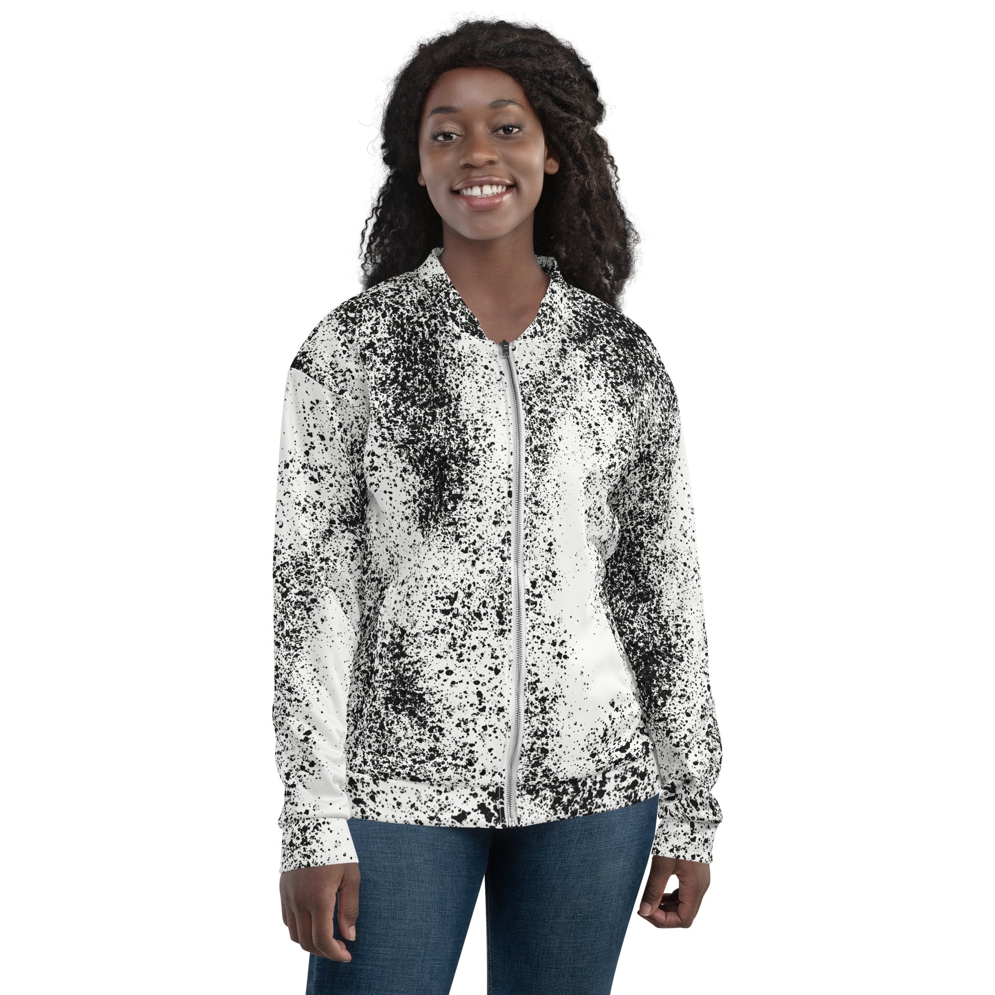 Spray Design Pattern Unisex Bomber Jacket - Stylish, Comfortable, and Durable Fashion Statement for All