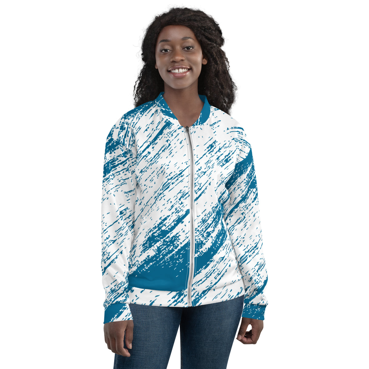 Unisex Bomber Jacket Abstract Design - Artistic, Comfortable, And Durable Fashion Statement