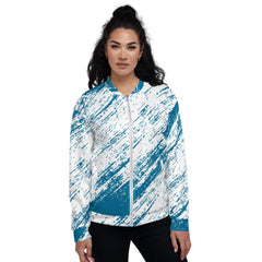 Unisex Bomber Jacket Abstract Design - Artistic, Comfortable, And Durable Fashion Statement