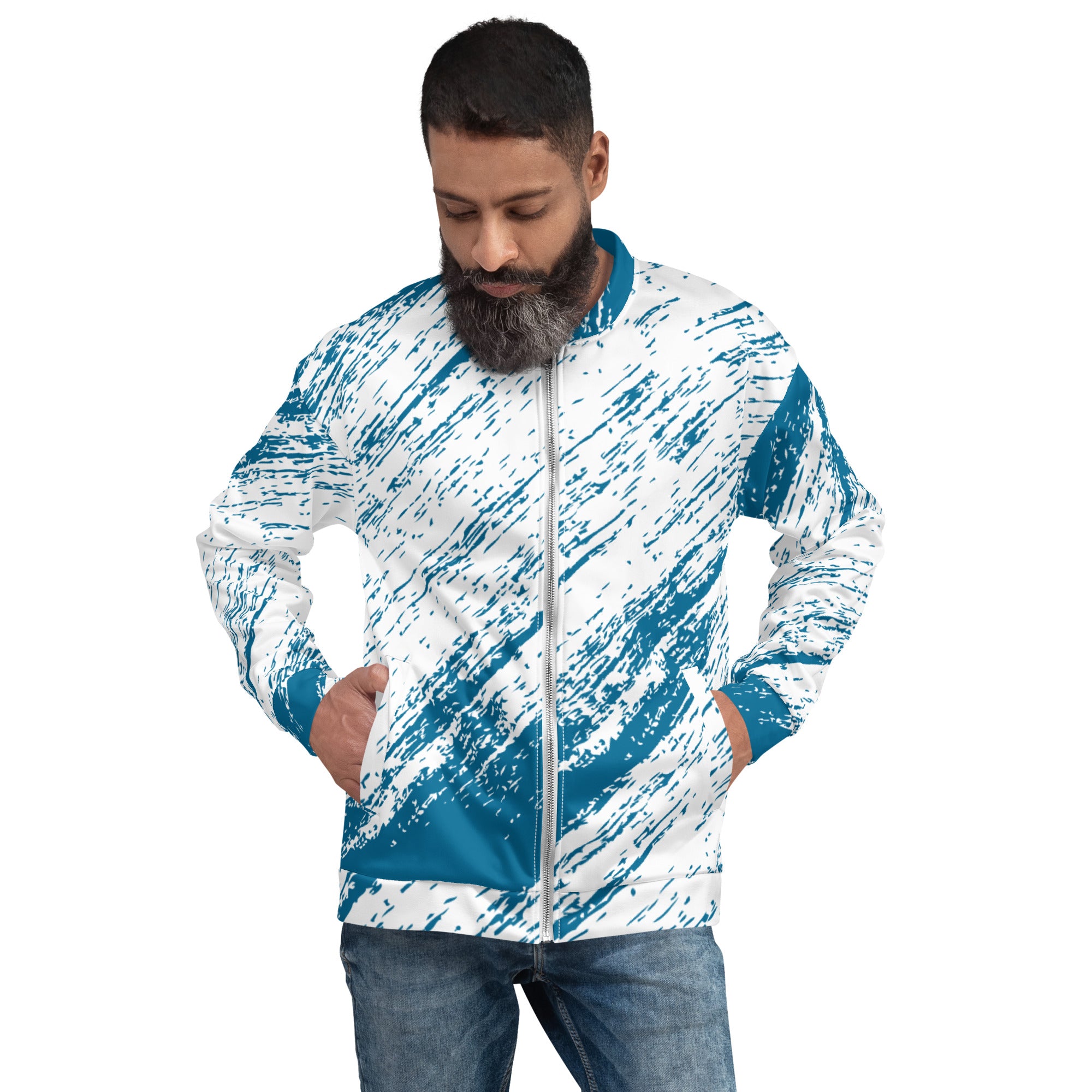 Unisex Bomber Jacket Abstract Design - Artistic, Comfortable, And Durable Fashion Statement