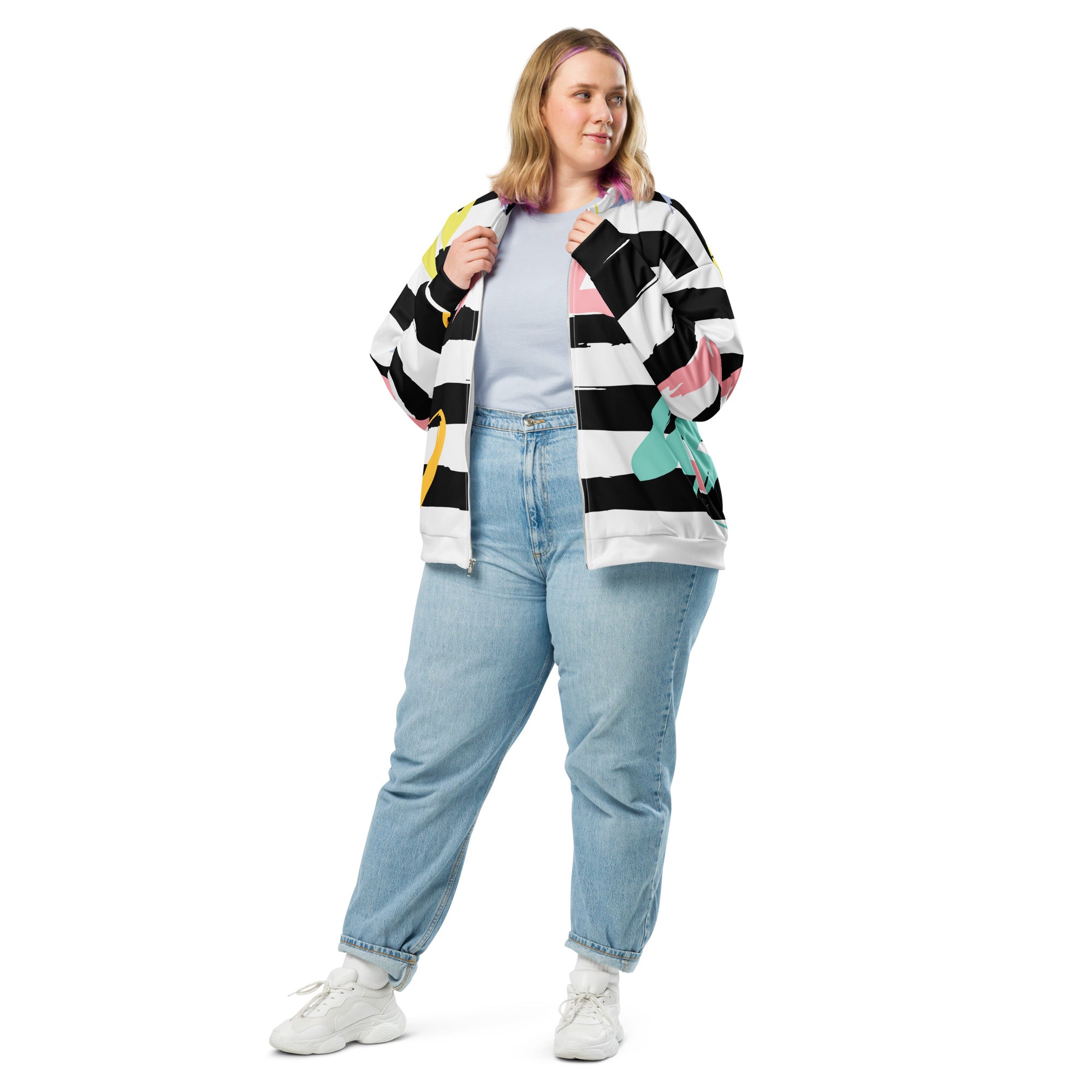 Marbled Unisex Bomber Jacket Hand-Sewn, And Oeko- Tex 100 Certified