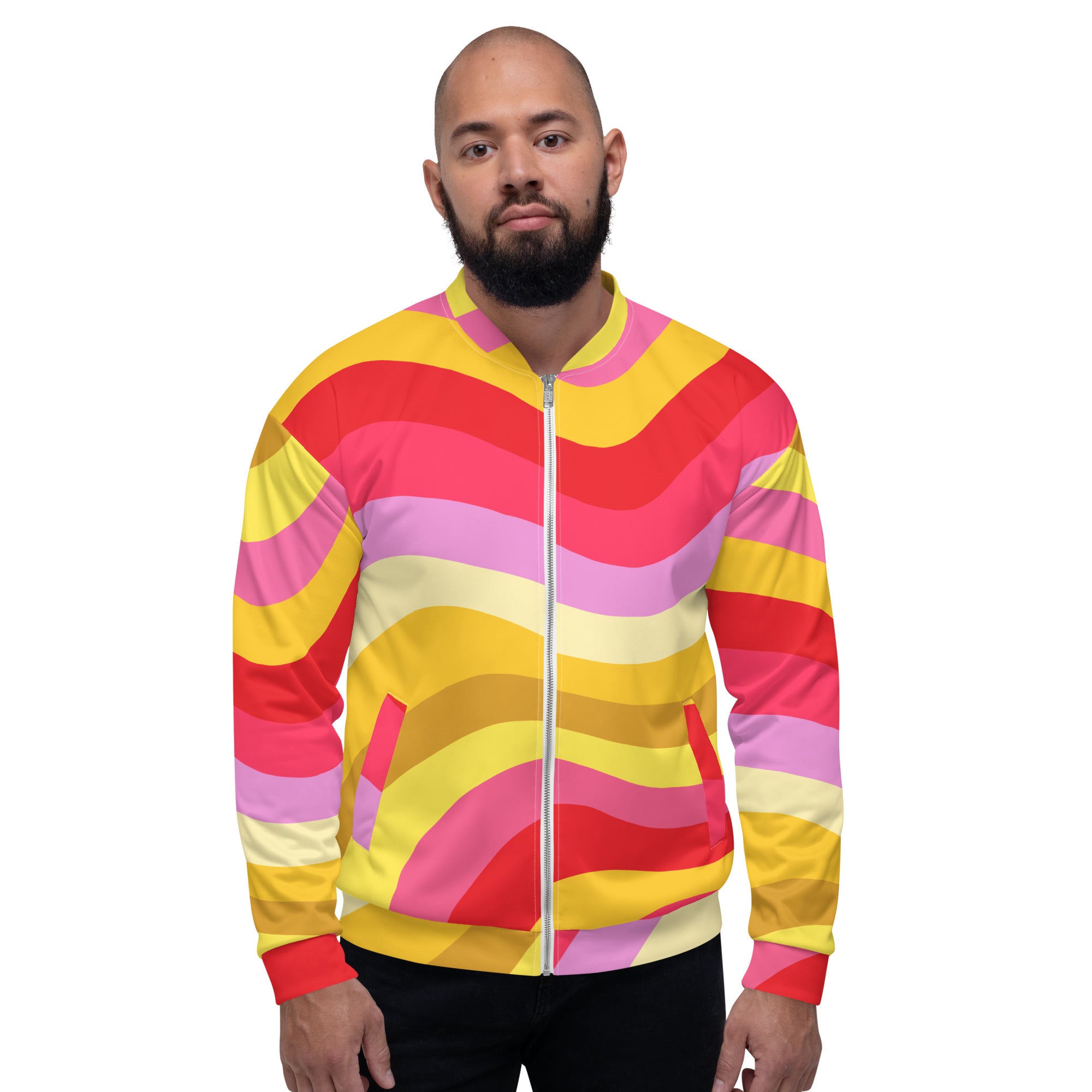 Colorful Unisex Bomber Jacket Hand-Sewn, And Oeko- Tex 100 Certified