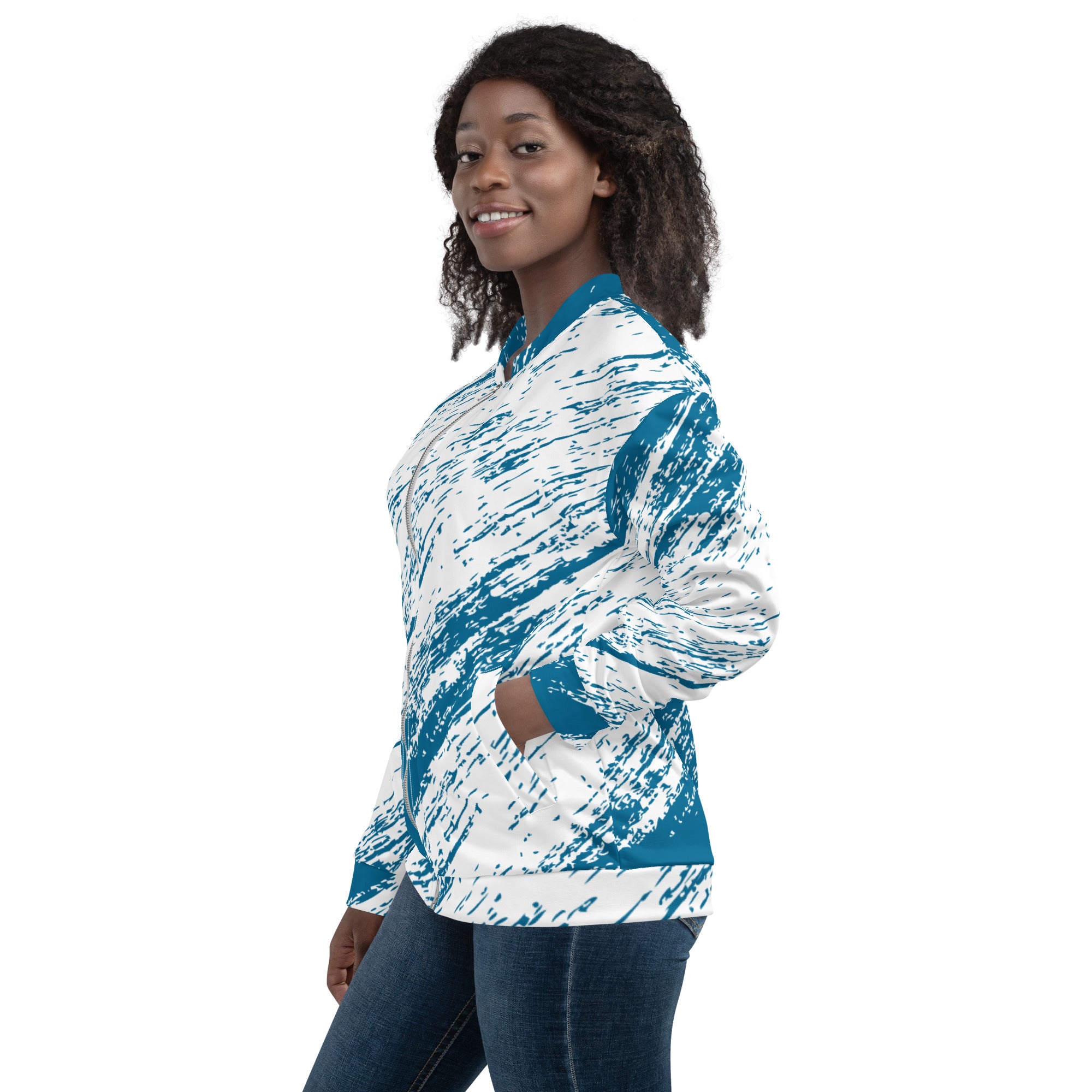 Unisex Bomber Jacket Abstract Design - Artistic, Comfortable, And Durable Fashion Statement