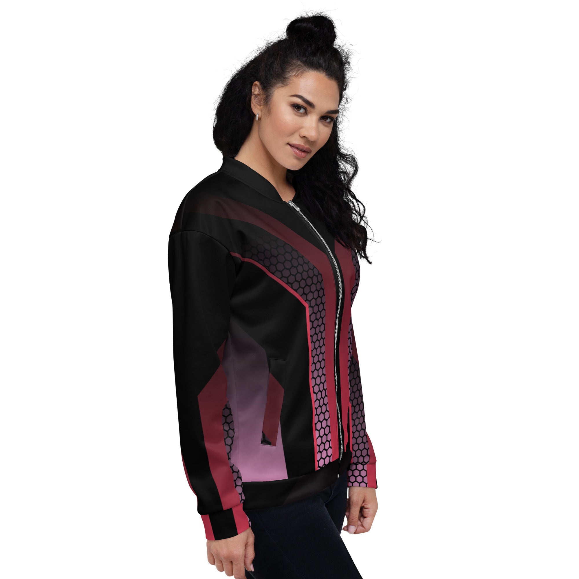 Geometric Design Unisex Bomber Jacket - Stylish, Comfortable, and Durable Fashion Statement for All