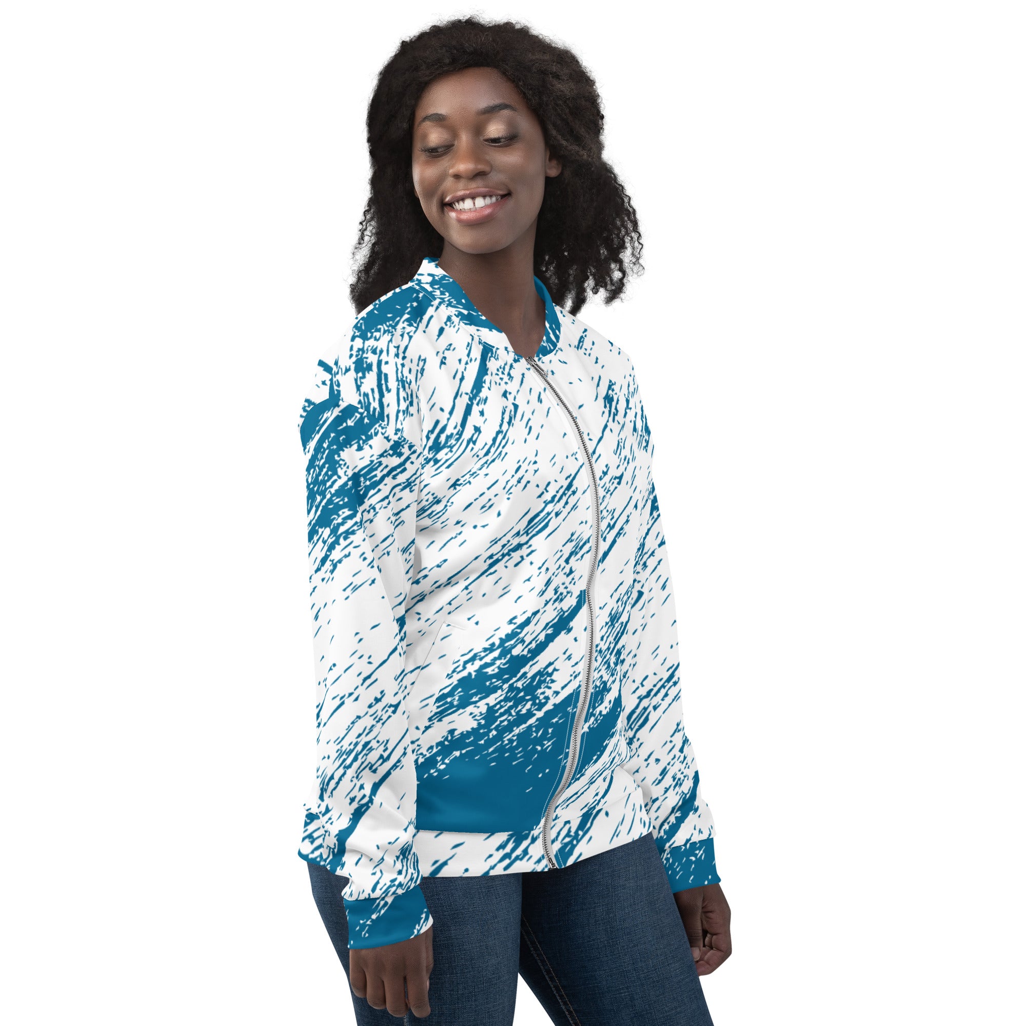 Unisex Bomber Jacket Abstract Design - Artistic, Comfortable, And Durable Fashion Statement