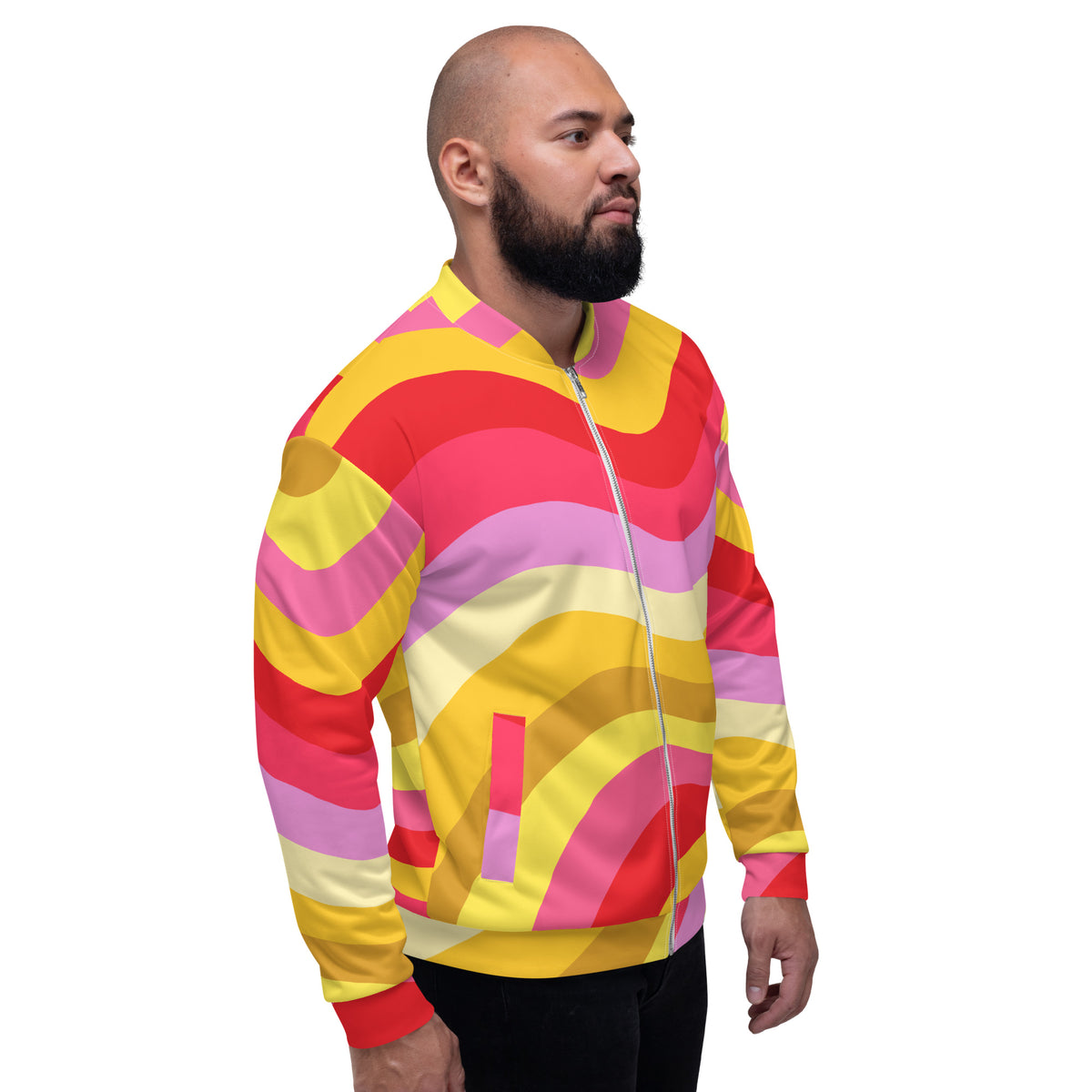 Colorful Unisex Bomber Jacket Hand-Sewn, And Oeko- Tex 100 Certified