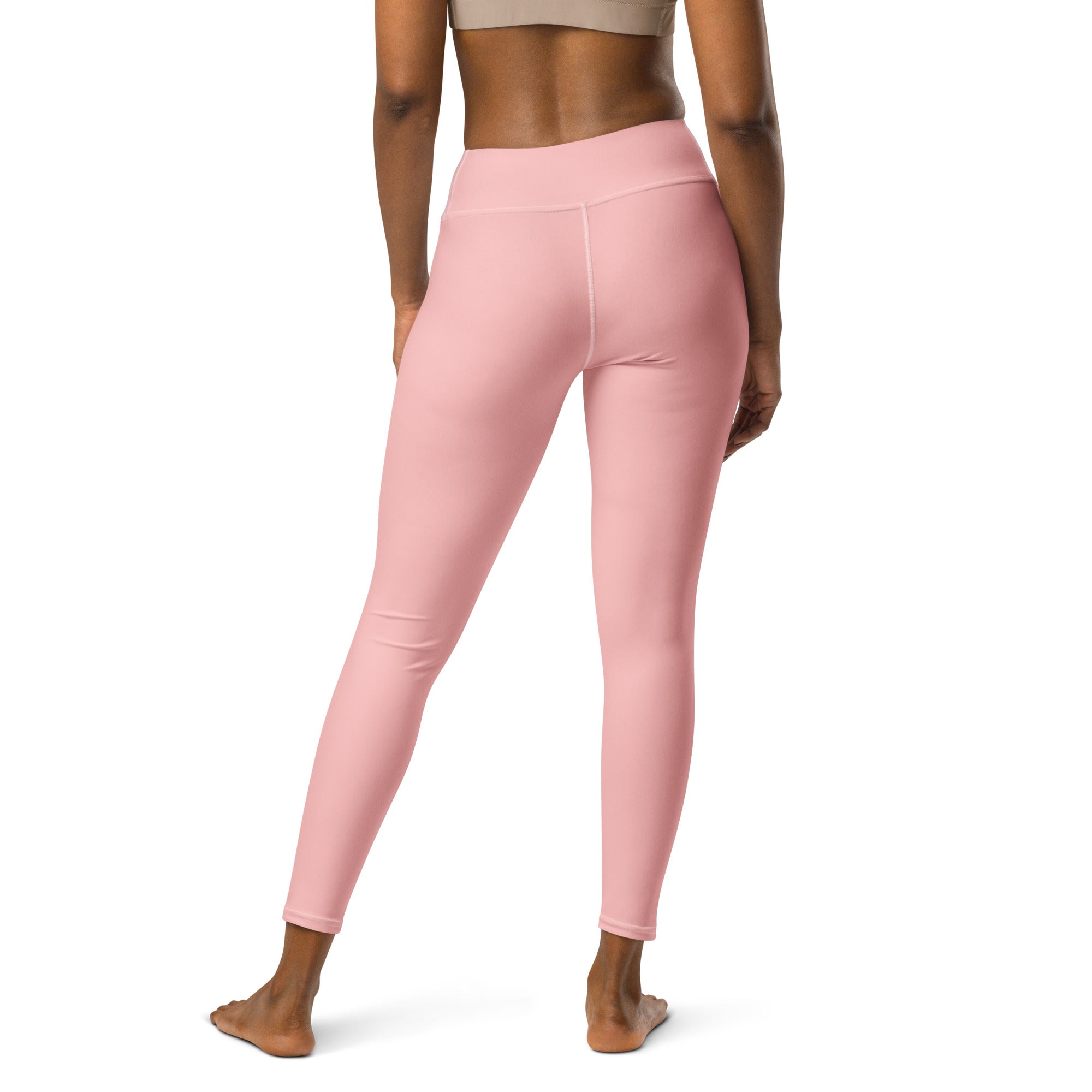 Premium Light Pink Yoga Leggings: Raised waistband