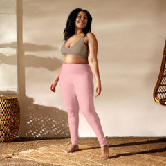 Premium Light Pink Yoga Leggings: Raised waistband