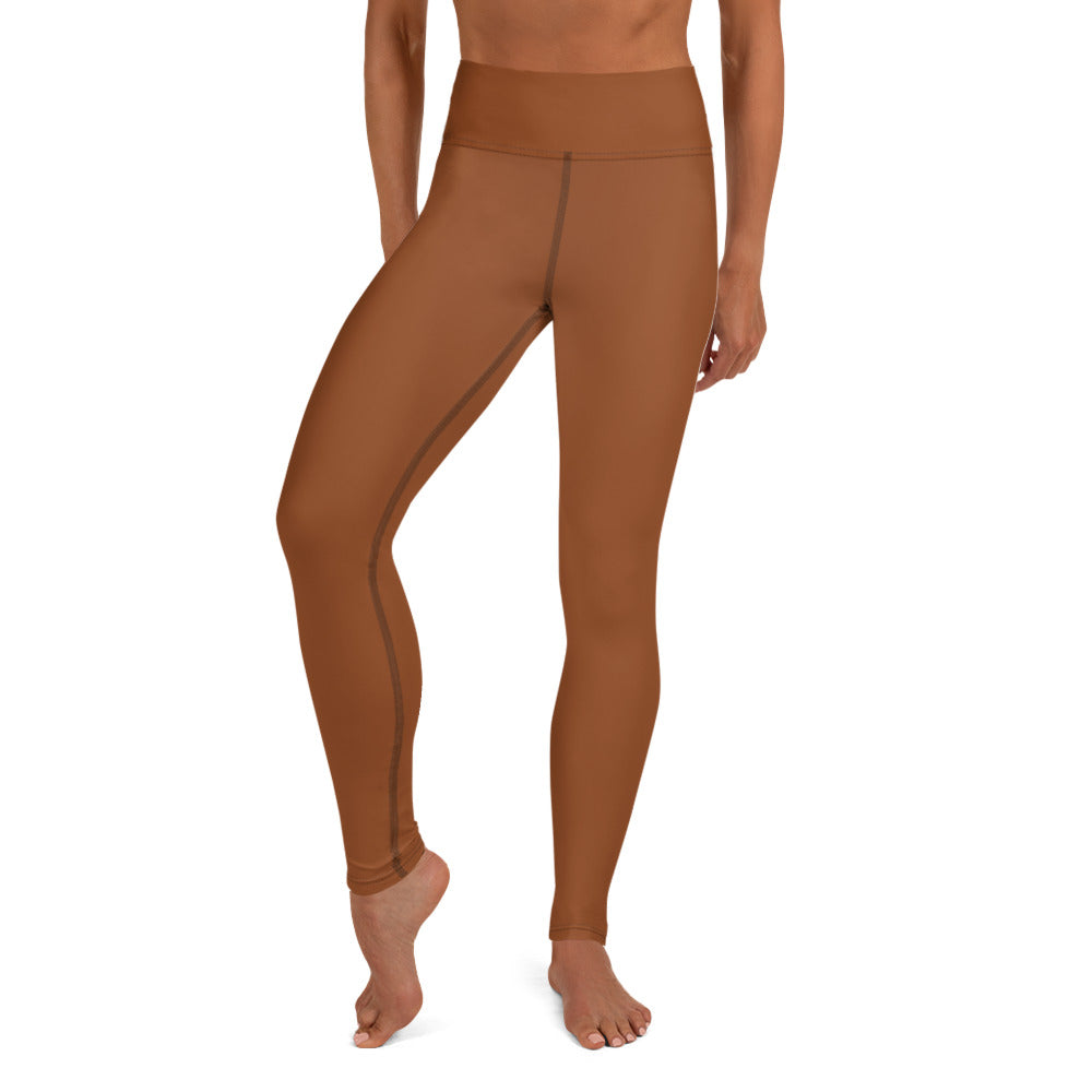 Premium Yoga Leggings - Flexible & Breathable - Sophisticated Saddle Brown Color