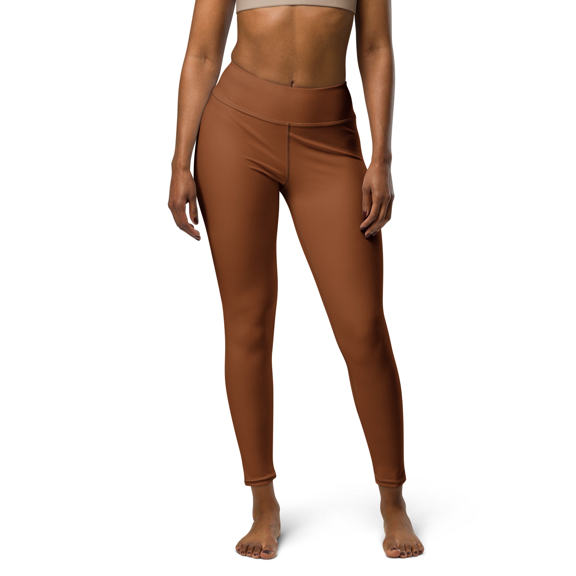 Premium Yoga Leggings - Flexible & Breathable - Sophisticated Saddle Brown Color