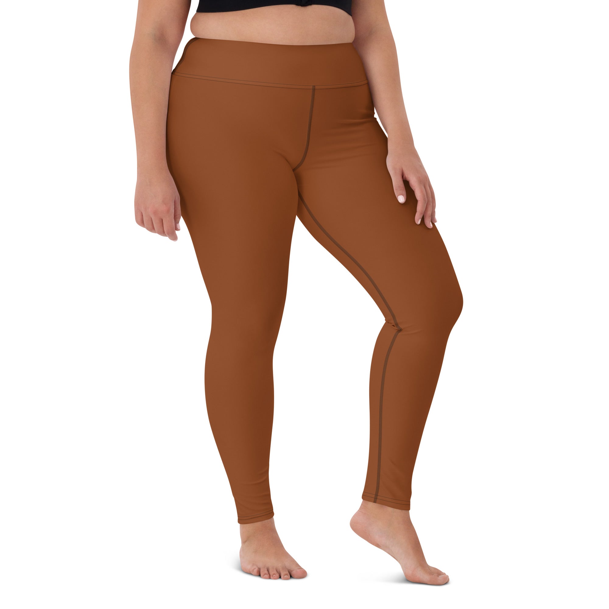 Premium Yoga Leggings - Flexible & Breathable - Sophisticated Saddle Brown Color