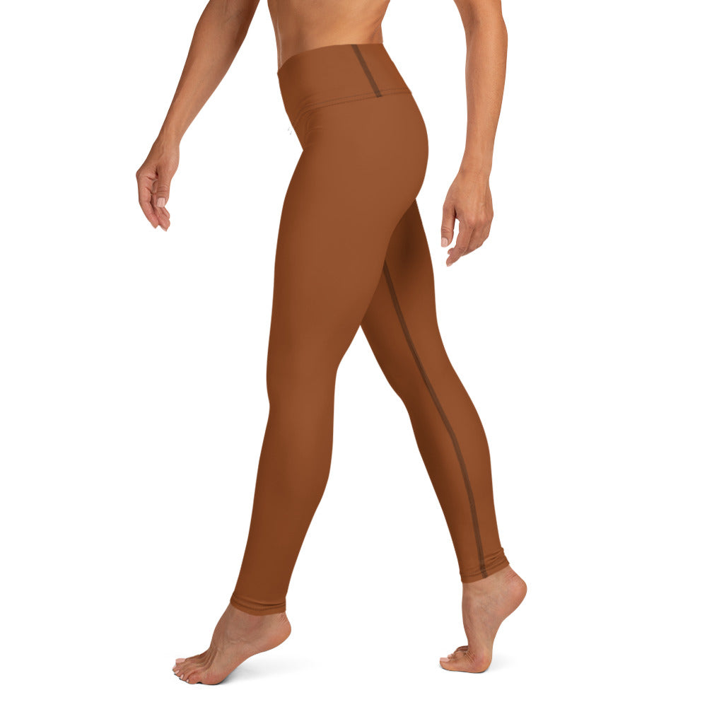 Premium Yoga Leggings - Flexible & Breathable - Sophisticated Saddle Brown Color