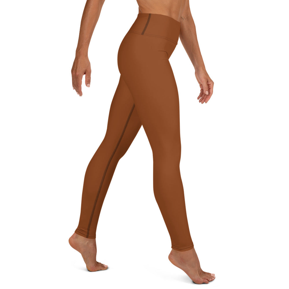 Premium Yoga Leggings - Flexible & Breathable - Sophisticated Saddle Brown Color