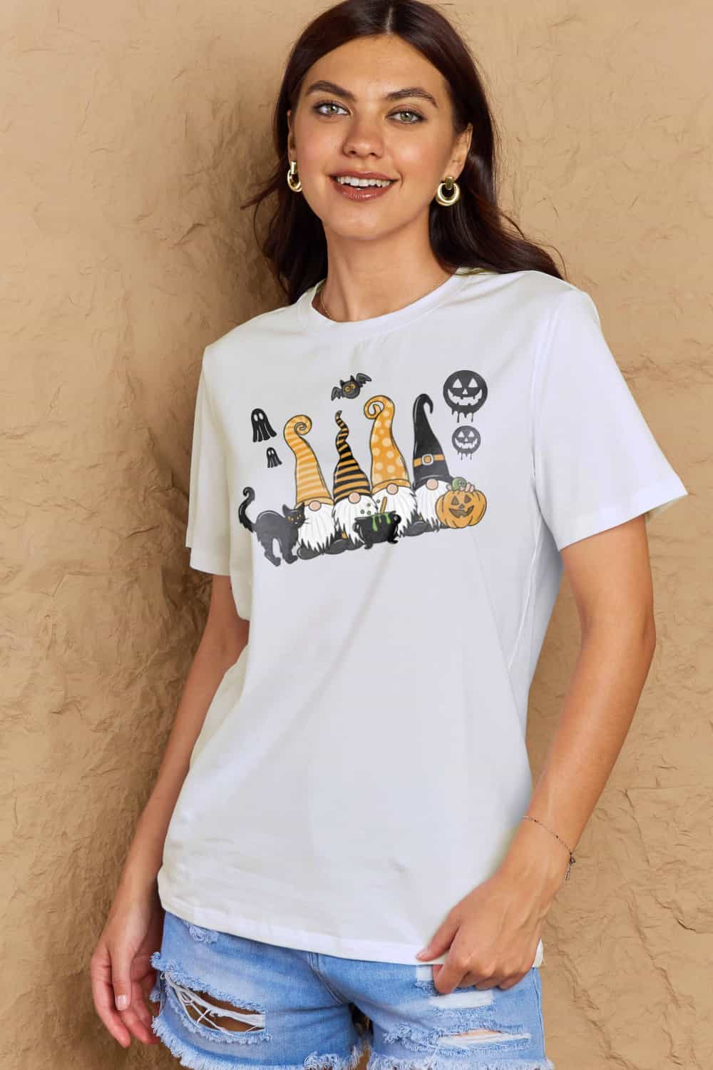 Women’s Casual Cotton T-Shirt - Halloween Theme Graphic