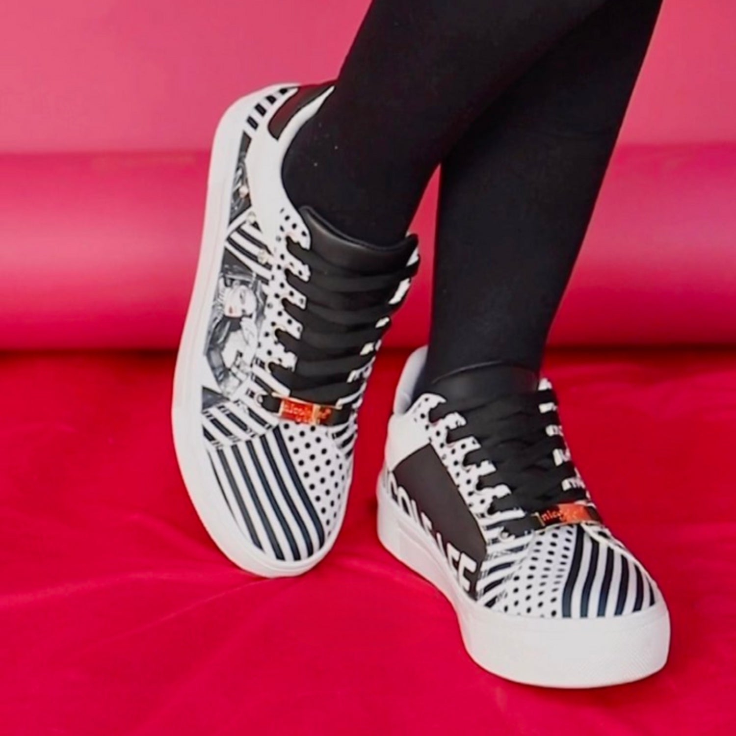 Nicole Lee USA Printed Vegan Leather Lace Up Women Sneaker