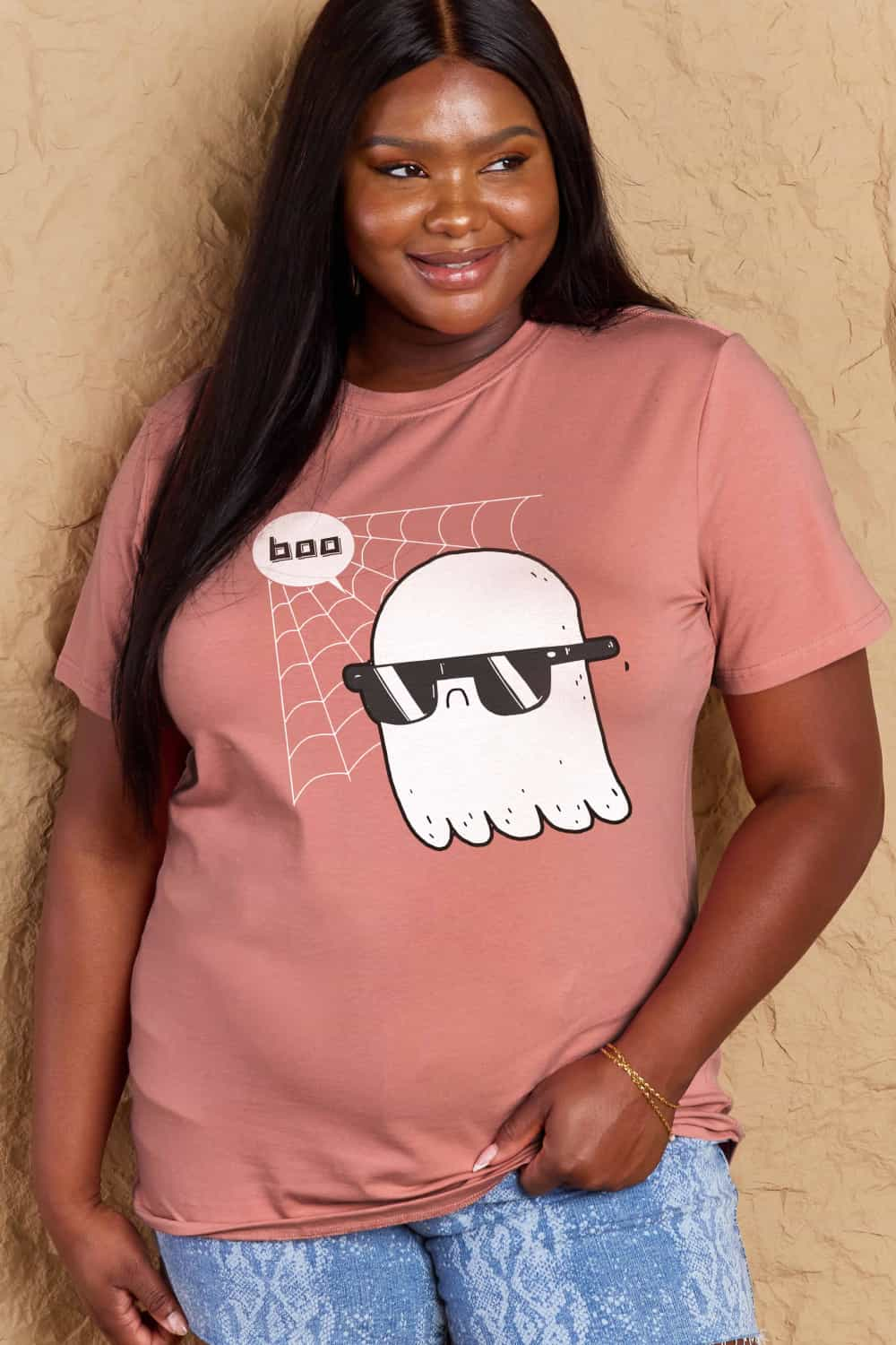 Full Size BOO Graphic Cotton T-Shirt