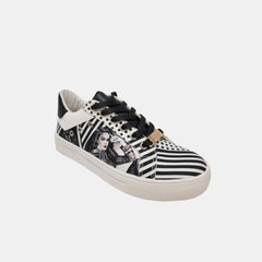 Nicole Lee USA Printed Vegan Leather Lace Up Women Sneaker