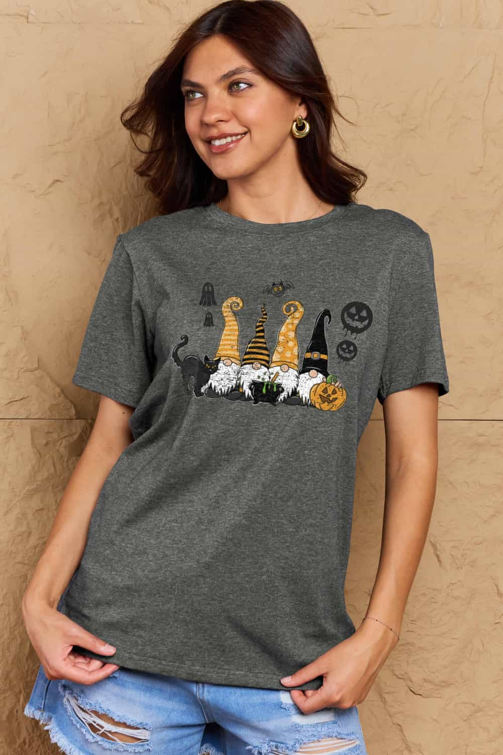 Women’s Casual Cotton T-Shirt - Halloween Theme Graphic