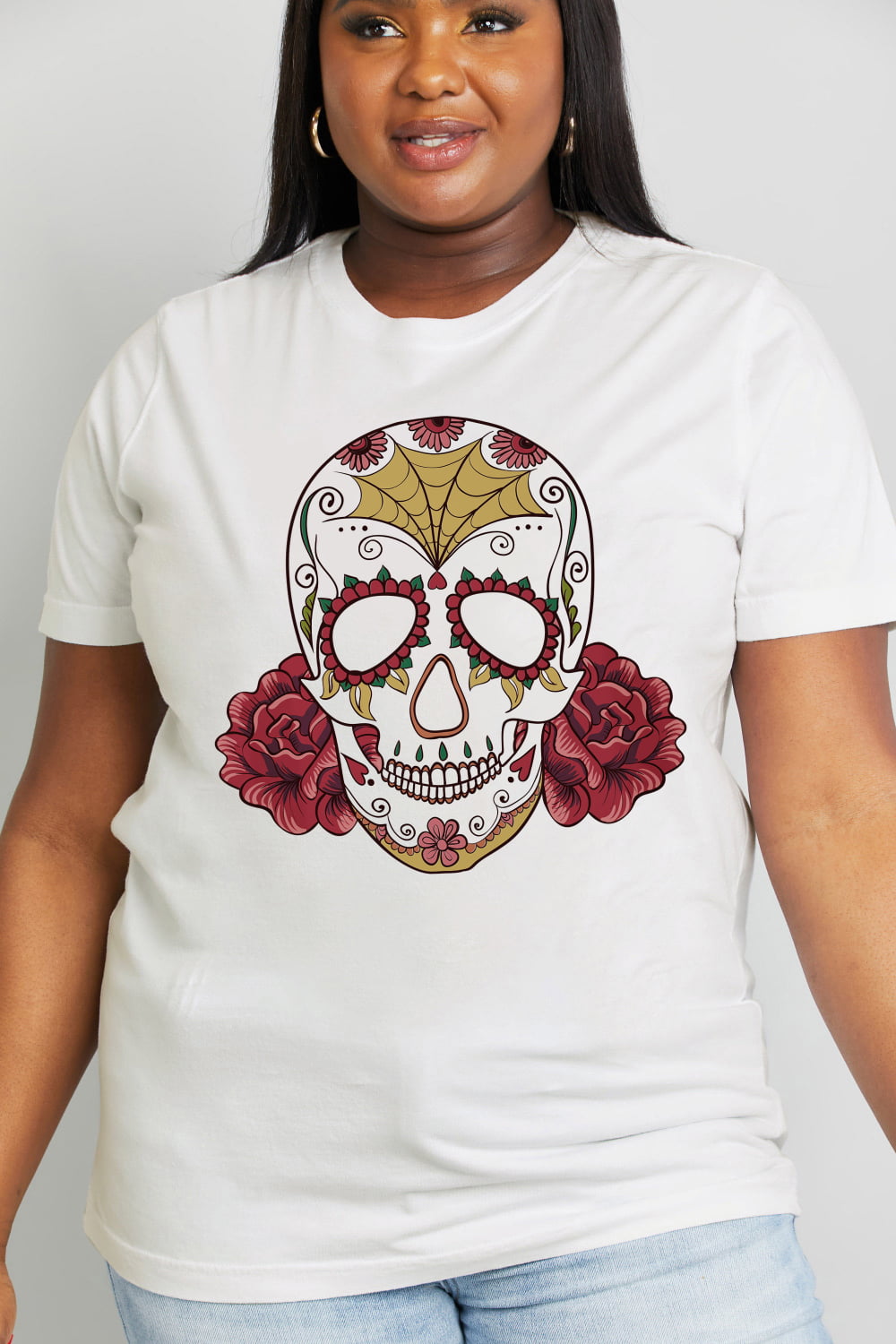 Full Size Skull Graphic Cotton Tee