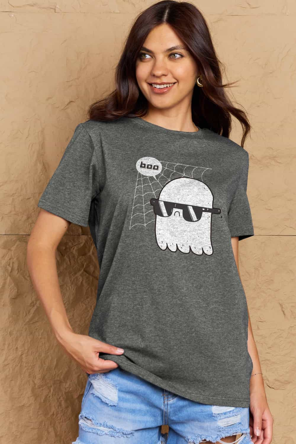 Full Size BOO Graphic Cotton T-Shirt