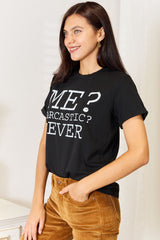 Letter Graphic Round Neck T-Shirt