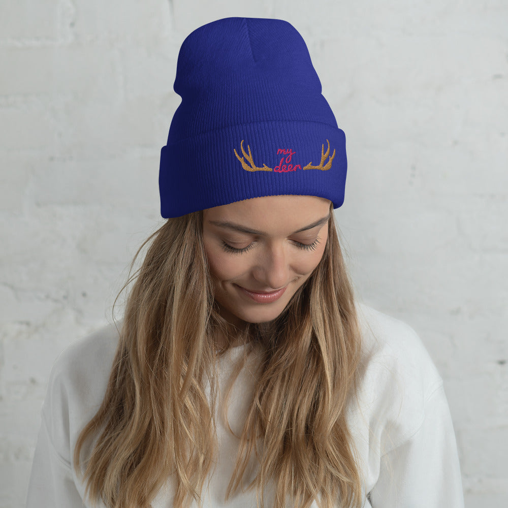 Unisex My Deer Cuffed Beanie: Hypoallergenic Turbo Acrylic