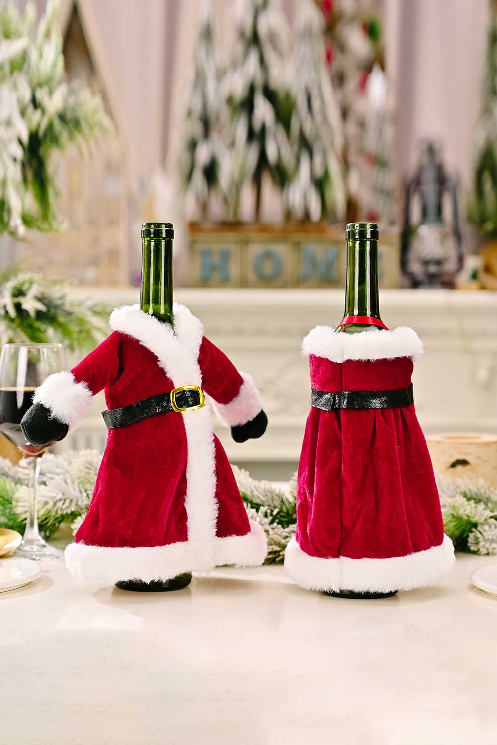 2-Pack Christmas Dress Wine Bottle Covers