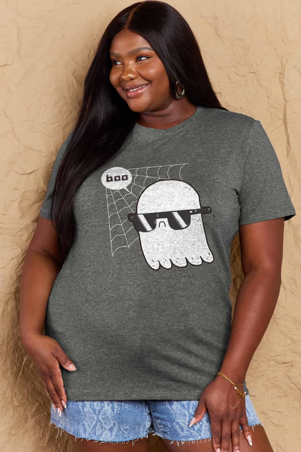 Full Size BOO Graphic Cotton T-Shirt