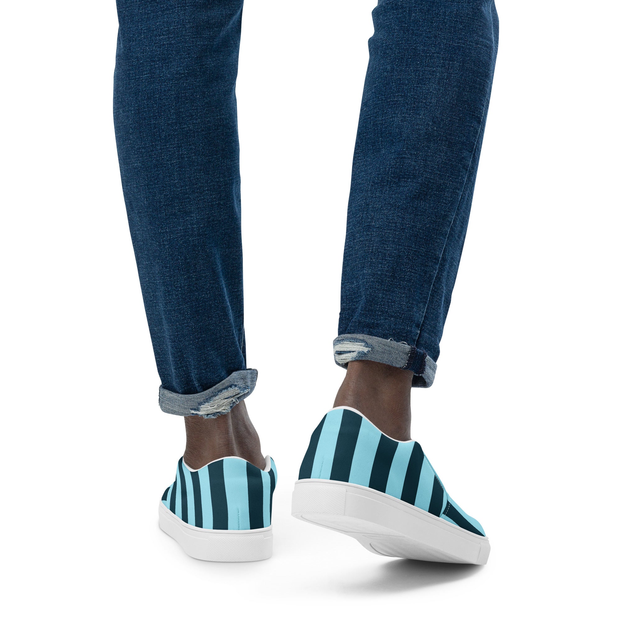 Men’s Classic Striped Slip-On Canvas Shoes - Comfort and Style