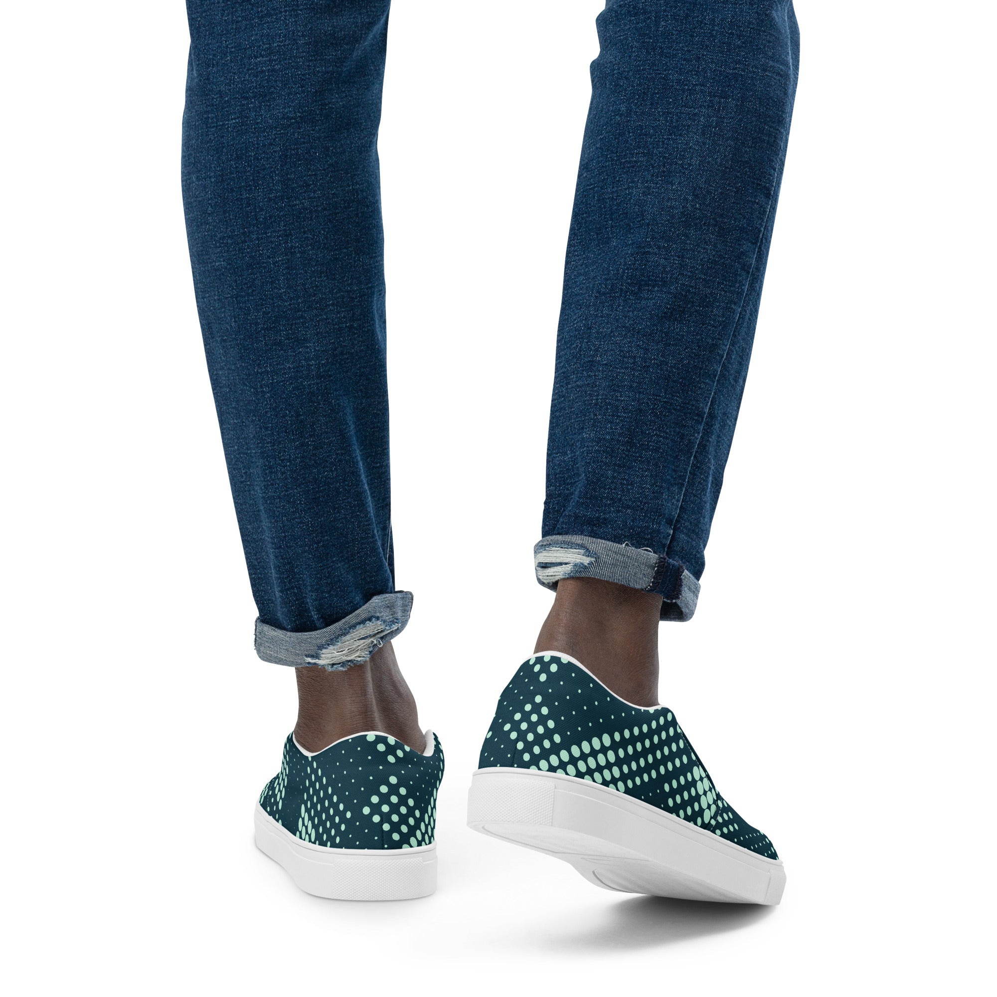 Men’s Edgy Diamond Slip-On Canvas Shoes - Handmade, Breathable, and Comfortable Footwear