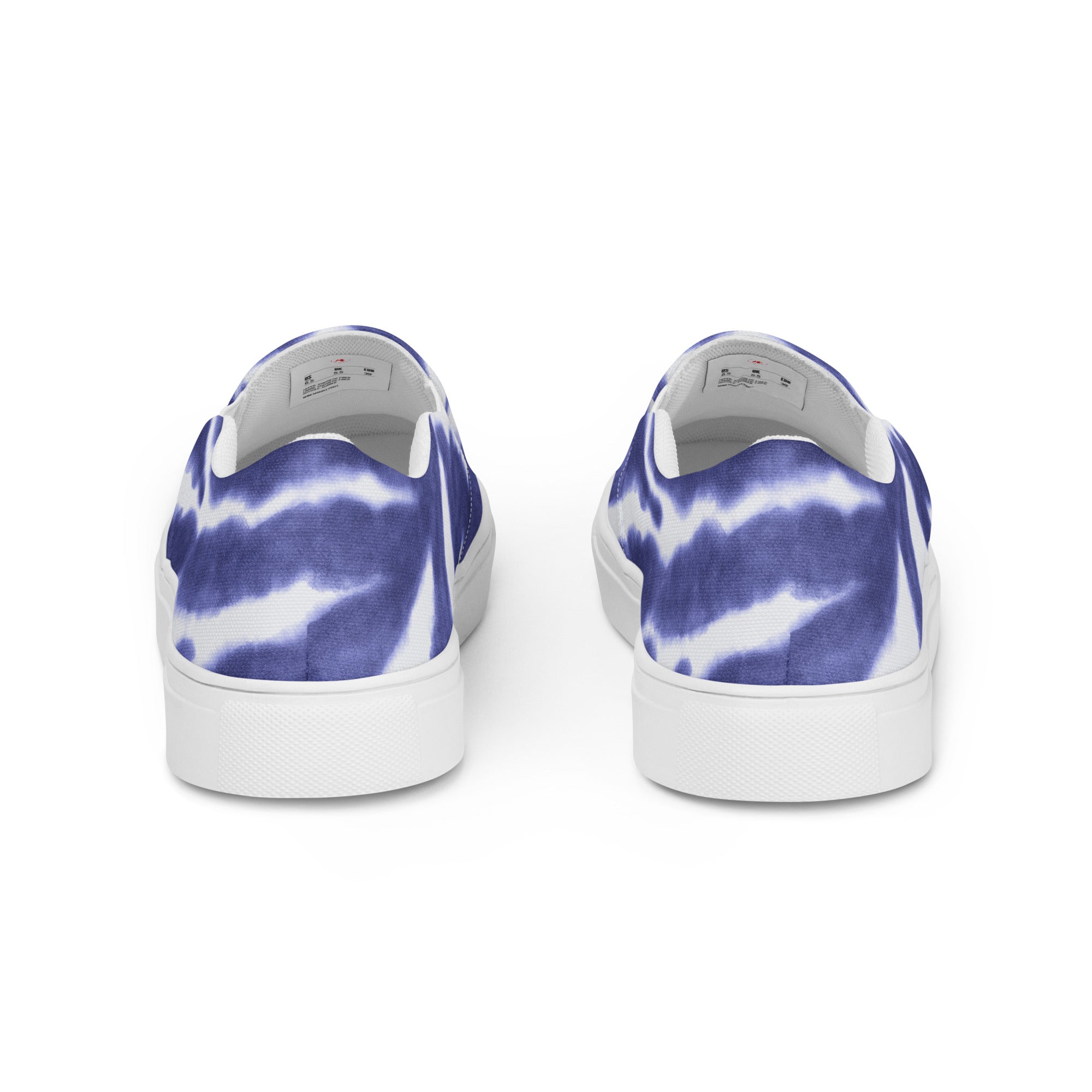 Men’s Handmade Navy Tie-Dye Slip-On Canvas Shoes with Breathable Lining - Comfort Meets Style