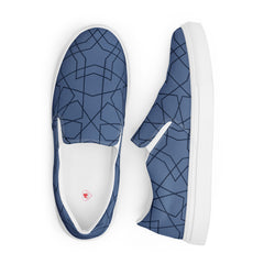 Men’s Handmade Modern Geometric Slip-On Canvas Shoes with Breathable Lining - Comfort Meets Craftsmanship