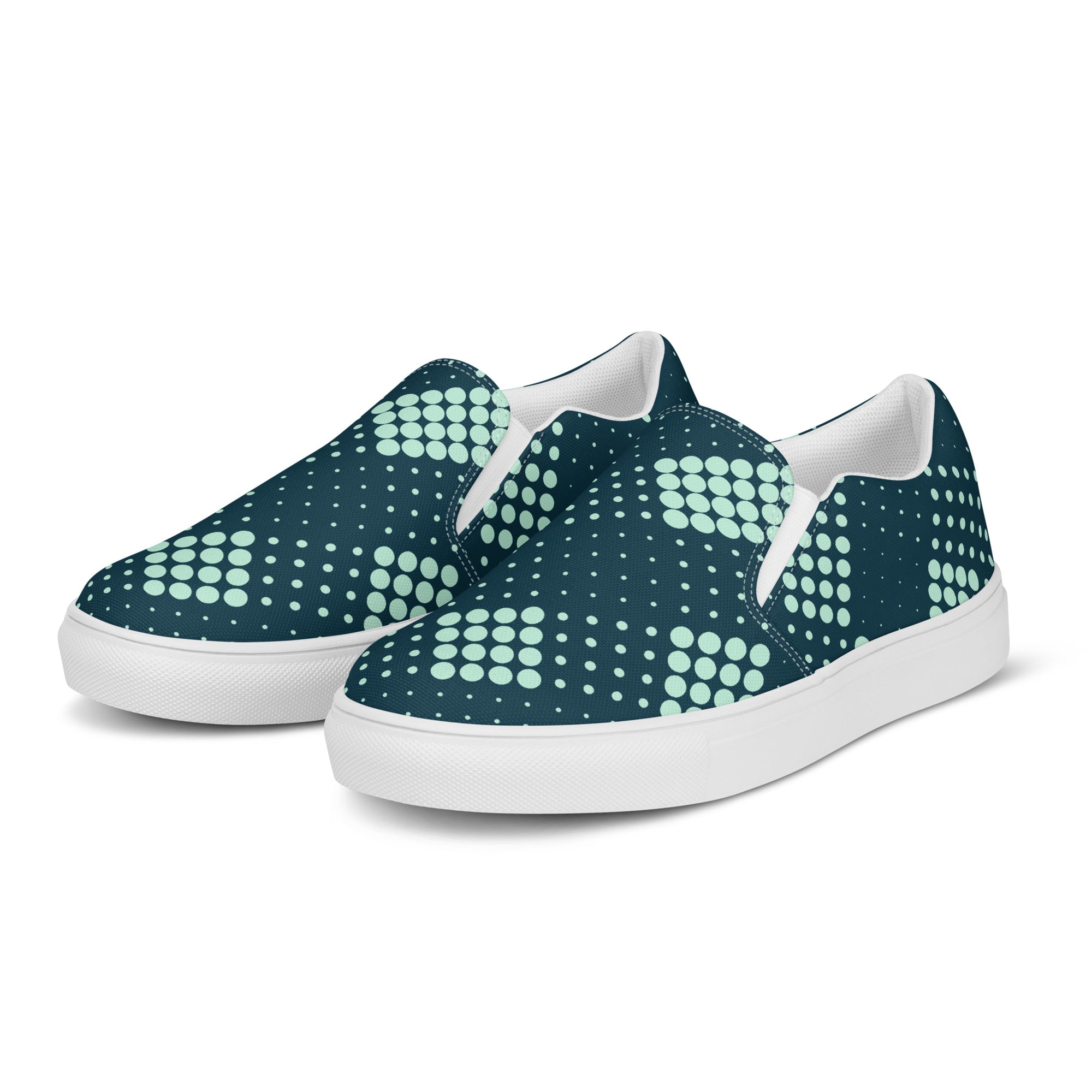 Men’s Edgy Diamond Slip-On Canvas Shoes - Handmade, Breathable, and Comfortable Footwear