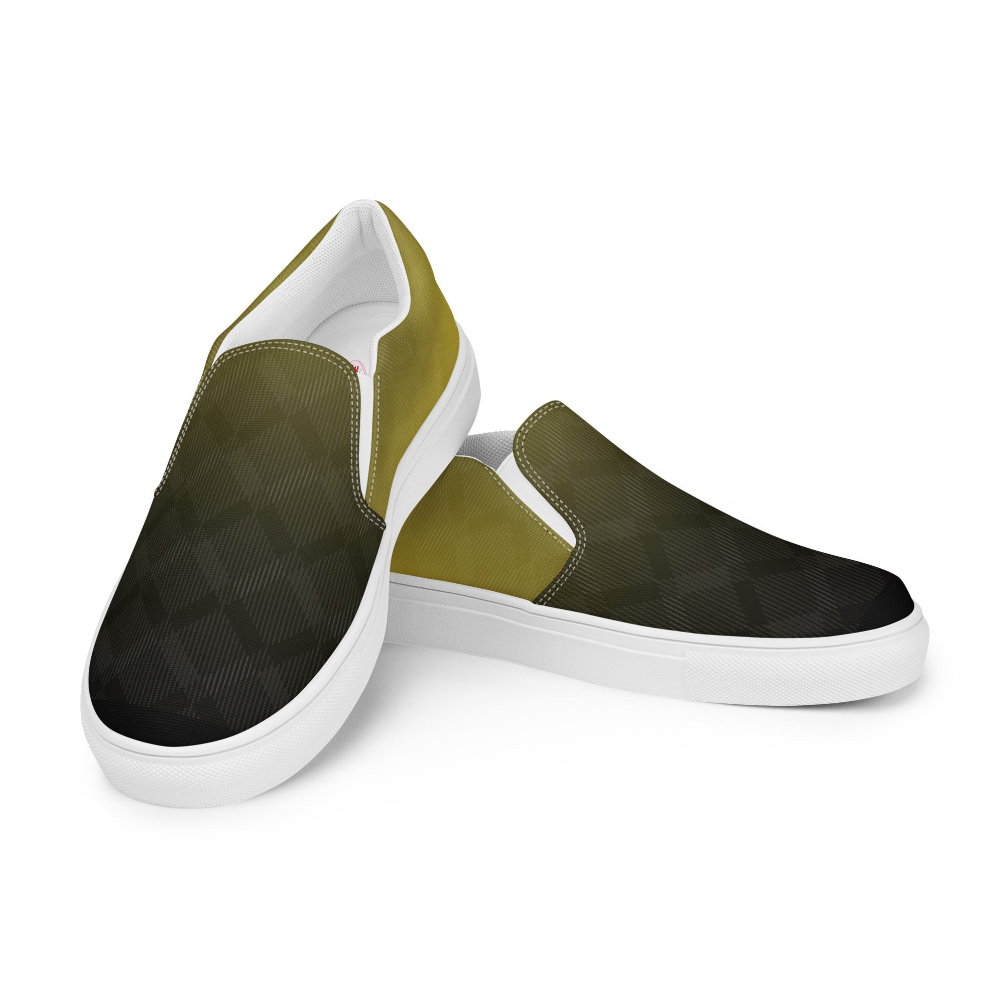 Men’s Spectator Pattern Slip-On Canvas Shoes - Handmade, Breathable, and Comfortable Footwear