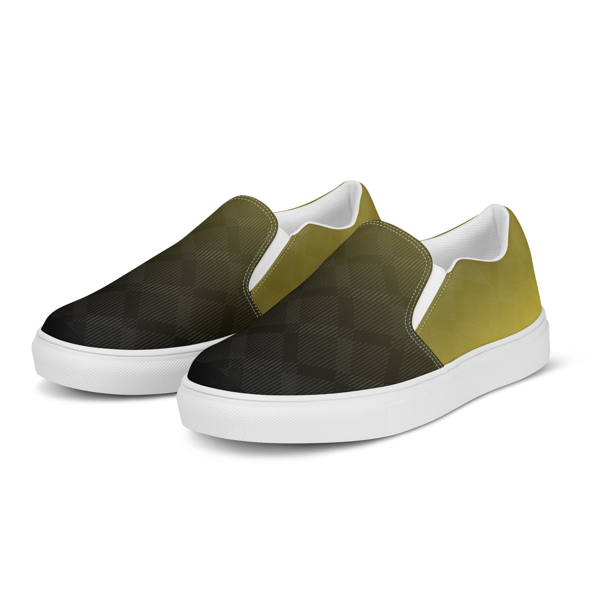 Men’s Spectator Pattern Slip-On Canvas Shoes - Handmade, Breathable, and Comfortable Footwear