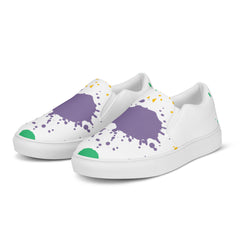 Men’s Colorful Splash Pattern Slip-On Canvas Shoes - Handmade, Breathable, and Comfortable Footwear