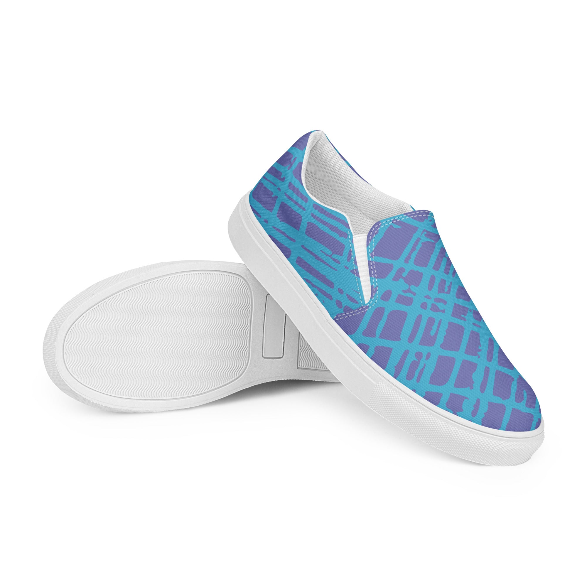 Men’s Modern Abstract Slip-On Canvas Shoes - Handmade, Breathable,and Comfortable Footwear